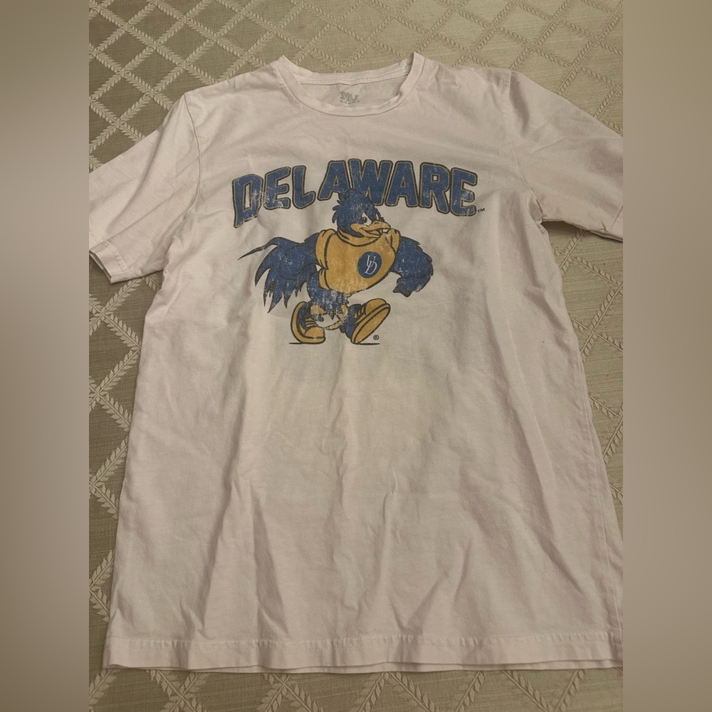 MV Sport “Fear the Bird” Delaware T-Shirt – White (Distressed Design) Small